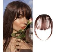 Frangetta Frangetta Estensioni per capelli sintetici Clip in frangia Parrucchino Lisci Corti Frontali Frangetta pulita Mini frangia su due lati Parrucchino-2-33-8 pollici
