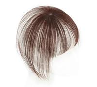 Frangia a clip Frangia di capelli umani con clip superiore in topper senza cuciture ed estensione della frangia Clip naturale 3D nella Pezzi brasiliani non remy for donne(Mocha Brown)