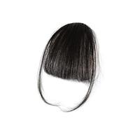 Frangia a clip Frangia di capelli umani veri Clip for con frangetta naturale tempie Parrucchino for donna on Air Bang 4,5 pollici(Black Brown)