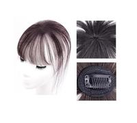 Frangia a clip Parrucca sintetica con frangia francese 3D, parrucca Air Bangs Topper curva simulata(Dark brown)