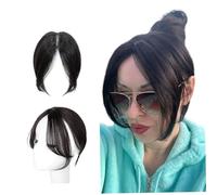 Frangia Capelli Umani Al 100% - Parte Centrale Dei Capelli Umani, Frangia Laterale Spessa Clip In Frangia Capelli Umani Veri Clip Naturale Sulla Frangia Laterale Estensioni Dei Capelli ( Color : Black