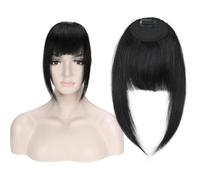 Frangia Clip Capelli, Topper per Capelli, Frangia for capelli da donna, frangia alla francese, frangia piatta e ordinata con tempie, capelli veri(#1)