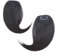 Frangia Clip Capelli, Topper per Capelli, Frangia francese con clip for capelli, 2 pezzi, con riga centrale ai lati, estensione(#1B)