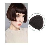 Frangia Clip Capelli Veri Clip in Frangia Estensioni dei capelli Un pezzo con frangia Frangia piatta spessa naturale for donne Senza tempie Sintetico sopra le ciglia Frange finte posticci Frangetta Ca