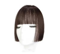 Frangia Clip Capelli Veri Clip in frangia sintetica Capelli lisci Frangia taglio principessa Pezzo di capelli Frangia con aste Frangia piatta Estensione dei capelli Clip su frangia for donna, 1 pz Fra