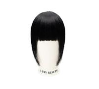Frangia Clip Capelli Veri Frangia di capelli umani 3 clip Frangia di capelli naturali con taglio smussato 3D Clip sopra la testa nelle estensioni dei capelli Non Remy 2,5"x4,5" Nero Marrone Biondo Fra
