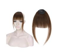 Frangia Clip per capelli Frangia con tempie Veri capelli umani Frangia leggera Frangia Clip naturale Pezzo di capelli per donne Ragazze Clip naturale in frangia (Colore:#4)