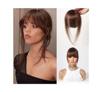 Frangia Clip per capelli Frangia per capelli umani Clip sopra la testa nelle estensioni dei capelli Capelli naturali castani Frangia sottile Frangia Posticci per donne in frangia ad aria Clip in fra