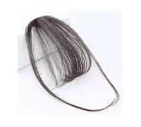 Frangia con clip, frangia per capelli umani, frangia sottile, frangia con tempie, posticci per donne, frangia piatta e ordinata, extension per capelli regolabili.,Natural Color-A