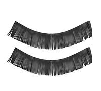 Frangia della bisaccia, 2 Pezzi di Moto retrò a Pedale con Frangia in Pelle Artificiale Artigianale(Black)