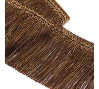 Frangia di nappe, 11,5 metri 17 cm larghezza Nastro pizzo Nappa Taglio Filo for cucire Bordo Cucire Mestiere Decorativo(Dark Coffee)