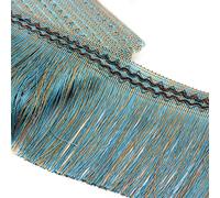 Frangia di nappe, 11,5 metri 17 cm larghezza Nastro pizzo Nappa Taglio Filo for cucire Bordo Cucire Mestiere Decorativo(Dark Blue)