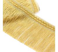 Frangia di nappe, 11,5 metri 17 cm larghezza Nastro pizzo Nappa Taglio Filo for cucire Bordo Cucire Mestiere Decorativo(Light Gold)