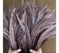 Frangia di piume， Nastro di piume coda, frange, 100 pezzi grezze code pennacchi decorazioni for la casa artigianato centrotavola for feste matrimonio accessori(Brown)