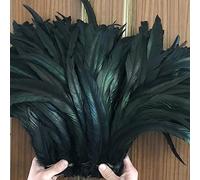 Frangia di piume， Nastro di piume coda, frange, 100 pezzi grezze code pennacchi decorazioni for la casa artigianato centrotavola for feste matrimonio accessori(Black)