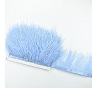 Frangia di piume, Nastro di piume coda, frange, gonna a nastro con finiture azzurre Abbigliamento fai-da-te Nero bianco for decorazioni for la casa pennacchi artigianali(20 Sky Blue)