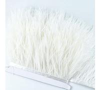 Frangia di piume, Nastro di piume coda, frange, gonna a nastro con finiture azzurre Abbigliamento fai-da-te Nero bianco for decorazioni for la casa pennacchi artigianali(1 White)