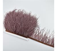 Frangia di piume, Nastro di piume coda, frange, gonna a nastro con finiture azzurre Abbigliamento fai-da-te Nero bianco for decorazioni for la casa pennacchi artigianali(25 Black Brown)