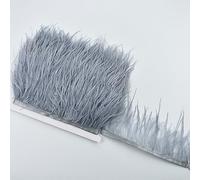 Frangia di piume, Nastro di piume coda, frange, gonna a nastro con finiture azzurre Abbigliamento fai-da-te Nero bianco for decorazioni for la casa pennacchi artigianali(5 Silver Gray)