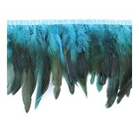 Frangia di piume, Nastro Di Piume Coda, Frangia, 5, Iarde Gallo Trim Nero Abbigliamento Da Cucito for La Decorazione Feste Artigianato Pennacchi(06 Lake Blue)