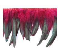 Frangia di piume, Nastro Di Piume Coda, Frangia, 5, Iarde Gallo Trim Nero Abbigliamento Da Cucito for La Decorazione Feste Artigianato Pennacchi(07 Wine)