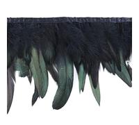 Frangia di piume, Nastro Di Piume Coda, Frangia, 5, Iarde Gallo Trim Nero Abbigliamento Da Cucito for La Decorazione Feste Artigianato Pennacchi(14 Black)