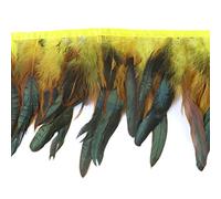Frangia di piume, Nastro Di Piume Coda, Frangia, 5, Iarde Gallo Trim Nero Abbigliamento Da Cucito for La Decorazione Feste Artigianato Pennacchi(09 Yellow)