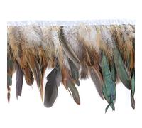 Frangia di piume, Nastro Di Piume Coda, Frangia, 5, Iarde Gallo Trim Nero Abbigliamento Da Cucito for La Decorazione Feste Artigianato Pennacchi(02 Gray)