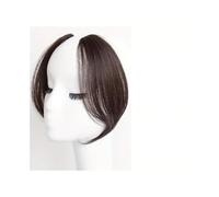 Frangia Extension con frangia laterale sintetica invisibile, clip in set da 2 pezzi, riga centrale, Easy BB Acconciatura(Dark Brown)