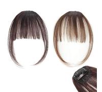 Frangia Extension Frontale,2 Pezzi Frangetta Finta Capelli Clip Frangia Clip Capelli Veri Natural Frangetta Frontale Clip Frangia Piatta Sintetici Naturali Per Donne per Ritoccare Acconciature