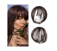 Frangia Fermaglio per capelli Frangia 3D sintetica Invisibile Testa senza cuciture Frangia ad aria Sopra la testa Invisibile naturale Aumenta il volume dei capelli Clip nella frangia (Colore: Marron