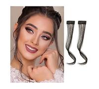 Frangia finta 2 pezzi/set frangia di capelli sintetici clip nella parte anteriore frangia laterale estensioni dei capelli ricci ondulati 30/35 cm lunga naturale barba di drago frangia parrucchino for