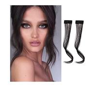 Frangia finta 2 pezzi/set frangia di capelli sintetici clip nella parte anteriore frangia laterale estensioni dei capelli ricci ondulati 30/35 cm lunga naturale barba di drago frangia parrucchino for