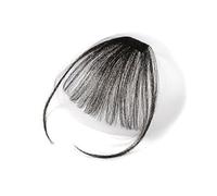 Frangia finta Clip in estensioni dei capelli umani Remy al 100% Air Bang Hair 1 pezzo dritto naturale Estensioni per capelli con clip(Black With Sideburn)