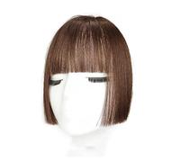 Frangia finta Frangia con clip for capelli, frangia sintetica for capelli con taglio principessa Estensioni per capelli con clip(Light brown)