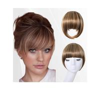 Frangia finta Frangia con clip Frangia spessa marrone cenere Frangia con aste Posticci for donna Frangia nelle estensioni dei capelli for l'uso quotidiano Estensioni per capelli con clip(NLH1007-5)