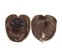 Frangia finta Parrucche sintetiche con frangia clip-in in fibra chimica for donne Posticci naturali con topper for capelli Estensione dei capelli senza colla necessaria Estensioni per capelli con clip