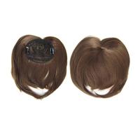 Frangia finta Parrucche sintetiche con frangia clip-in in fibra chimica for donne Posticci naturali con topper for capelli Estensione dei capelli senza colla necessaria Estensioni per capelli con clip