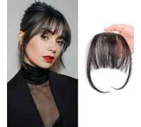 Frangia Frangetta Estensioni Dei Capelli Sintetici Clip in Frangia Parrucchino Lisci Corti Davanti Frangetta ordinata Mini Frangia su Due Lati Parrucchino-2-8 pollici