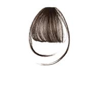 Frangia frontale invisibile a clip, capelli sintetici, colore marrone, stile naturale, nero, for girl Hair Extensions(Dark Brown)