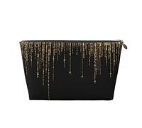Frangia glitter scintillante oro nero, Borsa da toilette Borsa per trucco Borsa per cosmetici Borsa da toilette da viaggio portatile