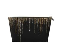 Frangia glitter scintillante oro nero, Borsa per il trucco Borsa per cosmetici Borsa da toilette da viaggio portatile Borsa da toilette