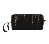 Frangia glitter scintillante oro nero, Borsa per il trucco Borsa per cosmetici Borsa da toilette da viaggio portatile Borsa per trucco Organizer