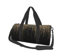 Frangia glitter scintillante oro nero, Borsone da viaggio di grande capacità Borsa rotonda Borsa da viaggio sportiva Borsa da viaggio Borsa da fitness