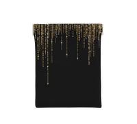 Frangia glitter scintillante oro nero, Spremere il portafoglio superiore da donna Borsa portaoggetti Piccola portamonete Portamonete