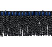 DecoPro - Frangia in bullion con bordo a maglia - Colore K9T Blu Nero - 27 Yarde