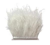 Frangia in piume di struzzo bianche, 10-15 cm di larghezza, per costumi fai da te, cucito, artigianato, decorazioni, accessori per feste, festival