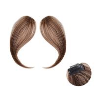 Frangia per capelli 2 Pezzi Frangia Finta Sintetica Clip for Frangia da Donna in Frangetta Parrucchino Capelli Naturali Parte Centrale Due Lati Frangia Clip for Capelli nelle Estensioni Extension fran