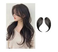 Frangia per capelli 2 Pezzi Frangia Finta Sintetica Clip for Frangia da Donna in Frangetta Parrucchino Capelli Naturali Parte Centrale Due Lati Frangia Clip for Capelli nelle Estensioni Extension fran
