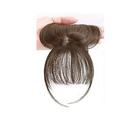 Frangia per capelli 3D grande, 100 pezzi naturali in finta frangia da indossare tutti i giorni leggermente curva (marrone chiaro)